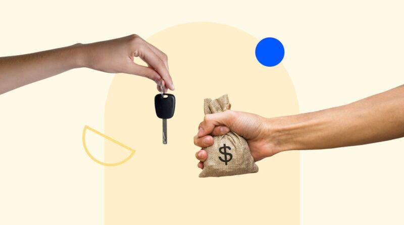 Hands sell car keys for money