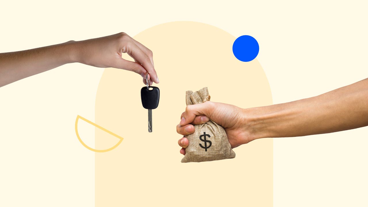 Hands sell car keys for money